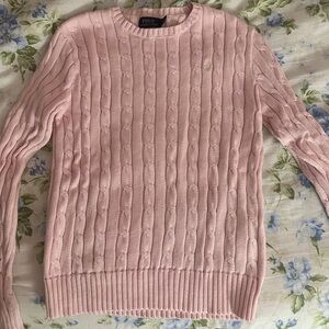 Size small, baby pink Ralph lauren cable knit sweater